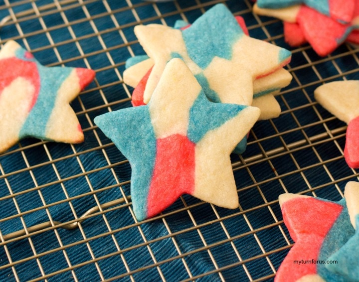 patriotic sugar cookies, Star cookies, red white and blue star cookies