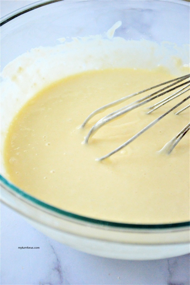 pancake batter ready for bananas