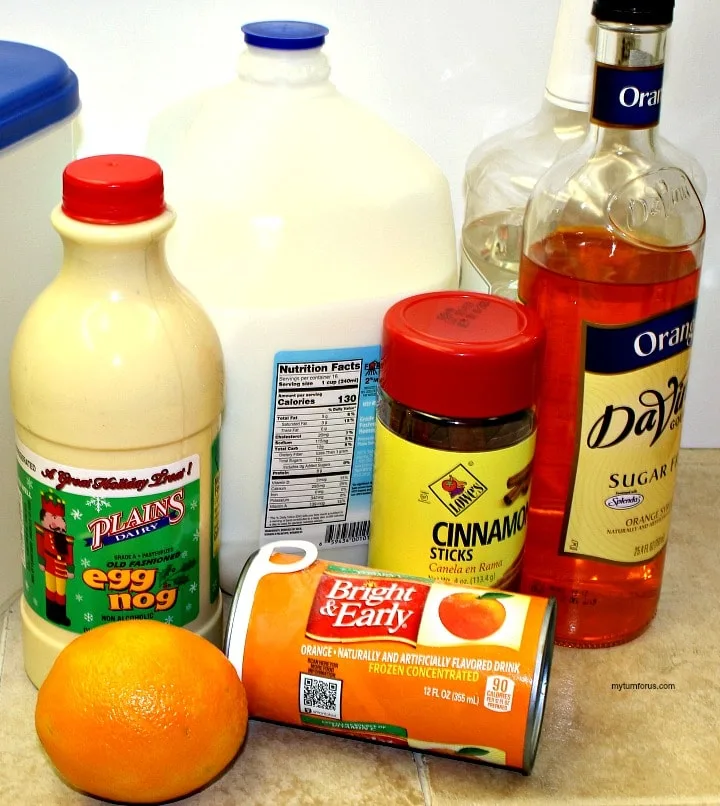 Ingredients for this Orange Spiced Christmas Eggnog