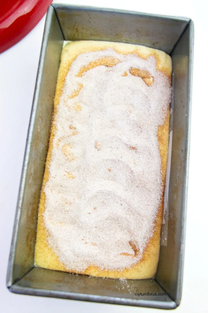 Cinnamon Swirl ingredients on eggnog loaf