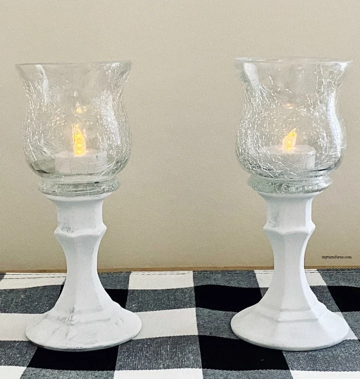 crackle glass candle holder set of two elegant candle holders