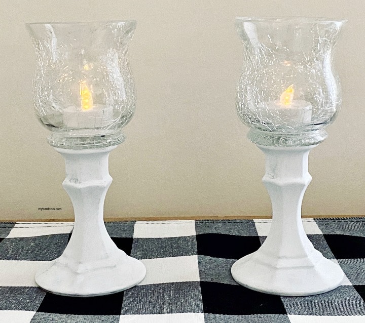 Elegant Candleholders made from dollar store crackle glass candle holders
