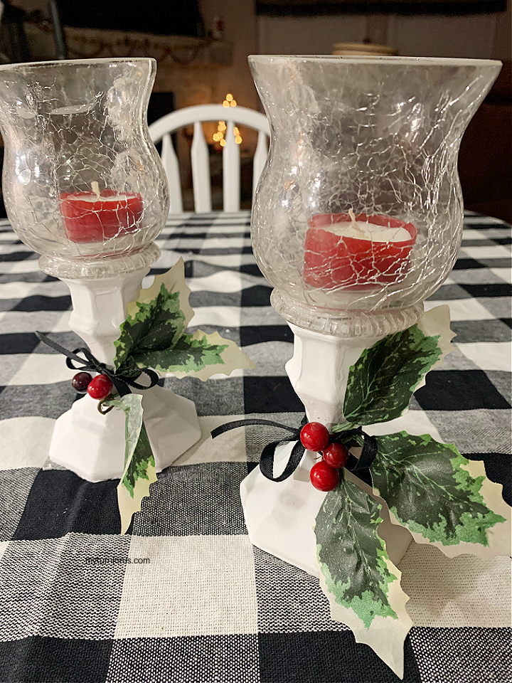 elegant candle holders, Christmas crackle glass candle holder