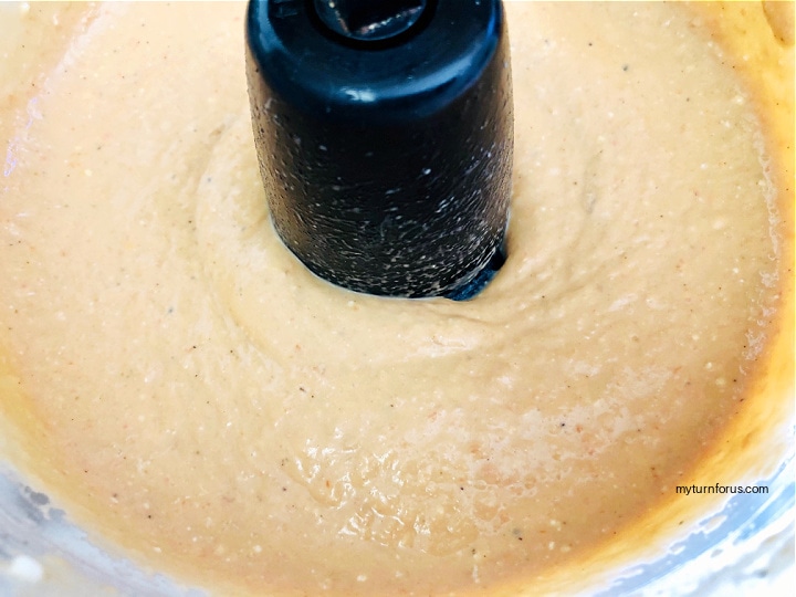 dip made from chickpeas in a food processor