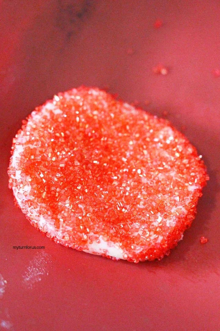 unbaked red glitter cookie