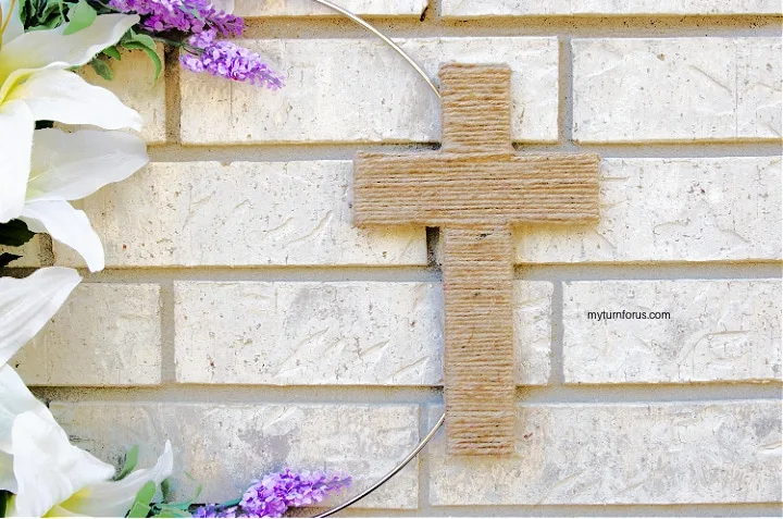 christian easter wreath with cross