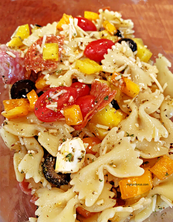 Bowtie Antipasto Pasta Salad with Mozzarella My Turn for Us