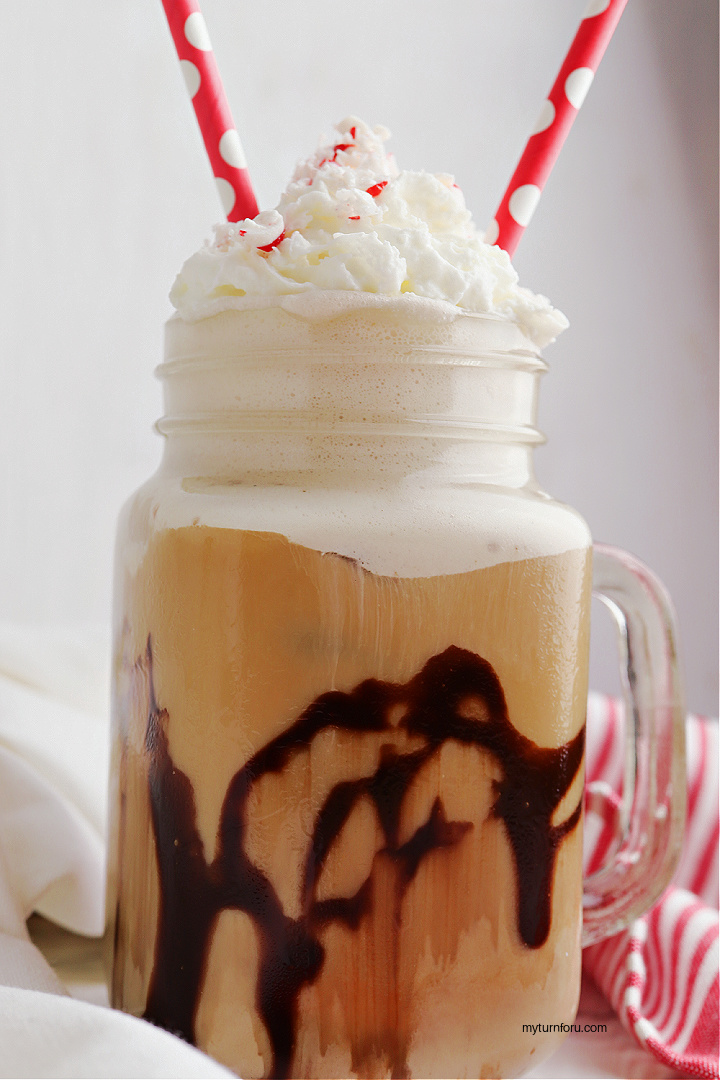 cold brew peppermint mocha with chocolate peppermint cream