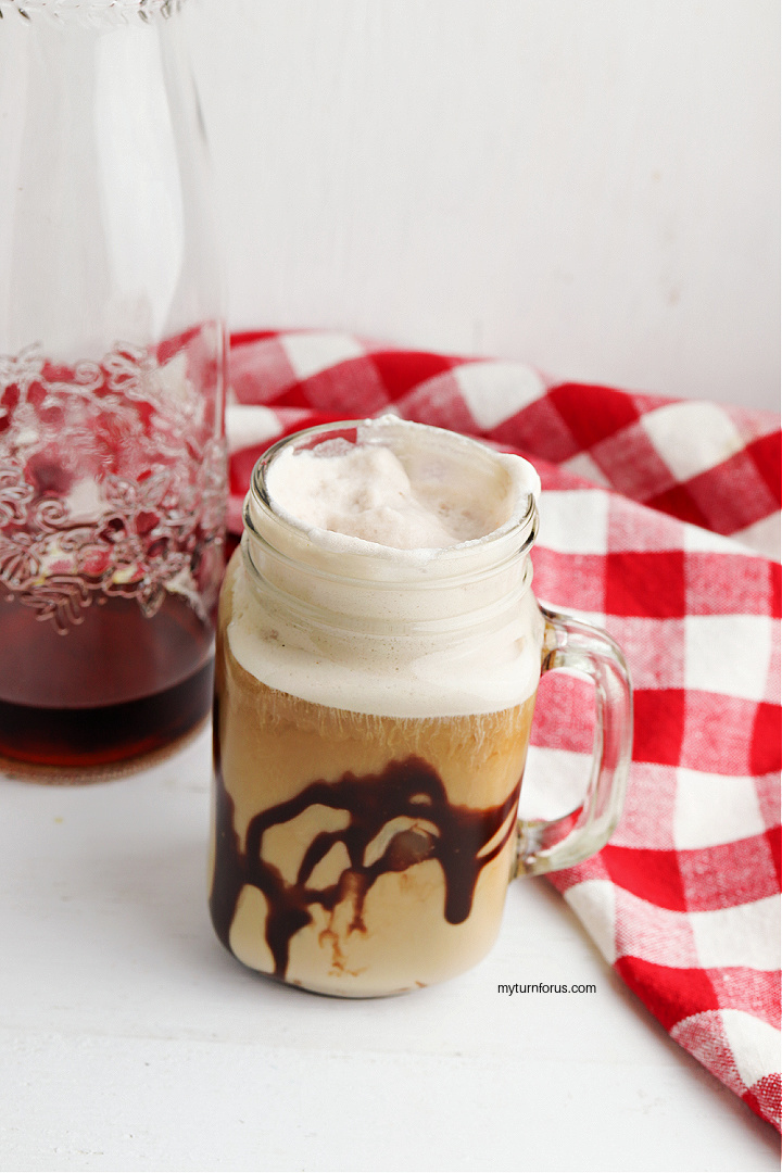 cold brew peppermint mocha with whipped cream