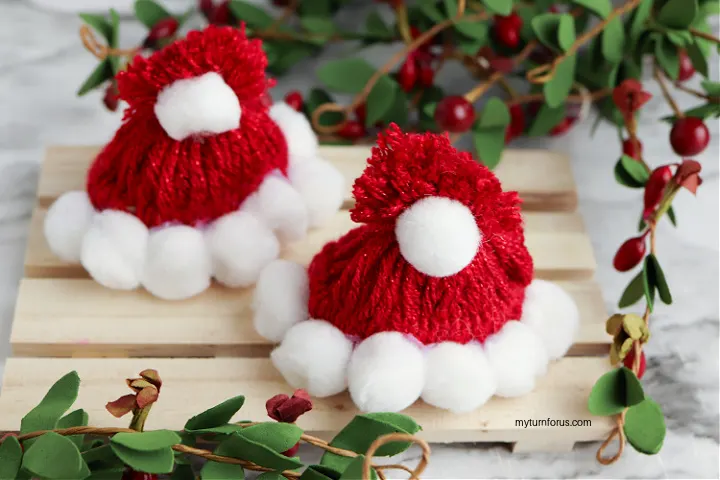 small Santa hats for ornaments
