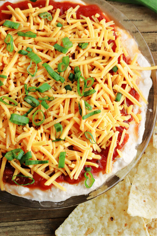 Taco Dip with Salsa My Turn for Us