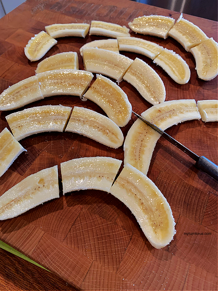 cut bananas for banana foster