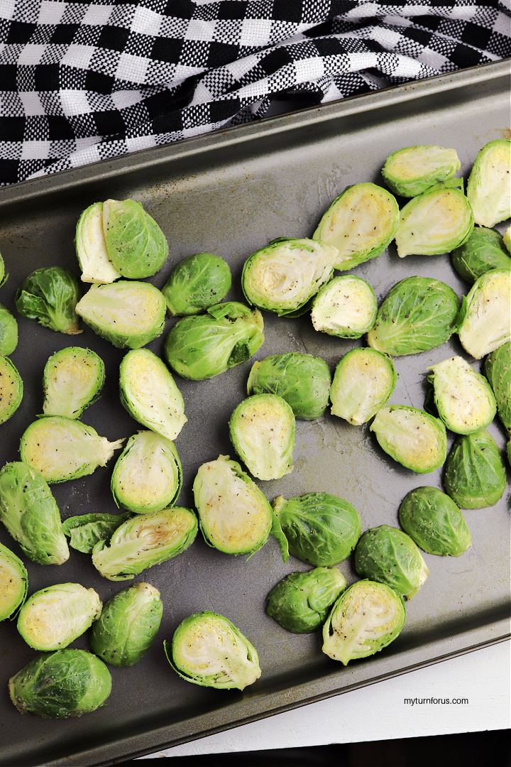 brussel sprouts on sheet pan