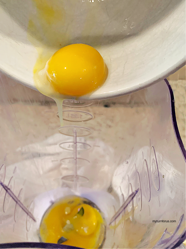egg yolk in blender