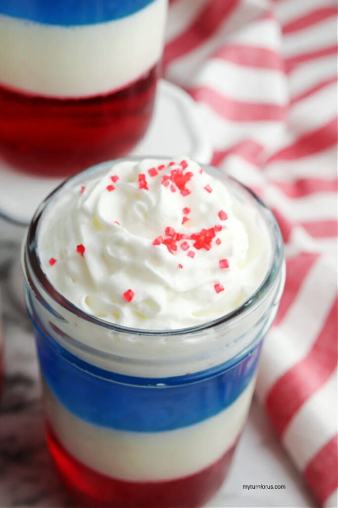 red white blue jello parfait
