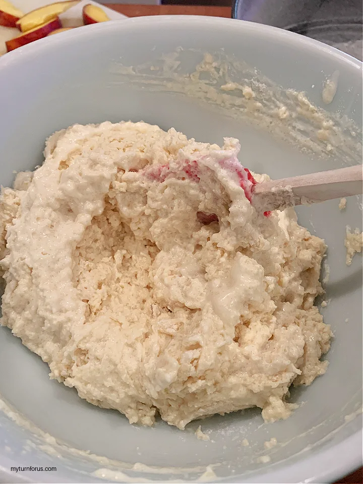 old fashioned peach coffee cake batter