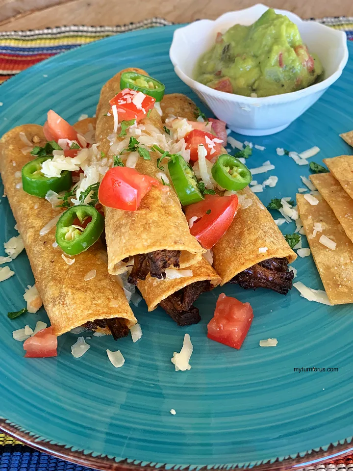 air fryer beef taquitos with slow cooker Mexican shredded beef
