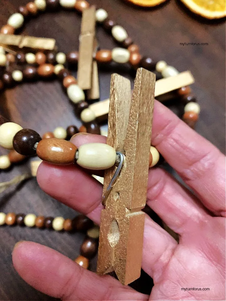 Clothespin and beads