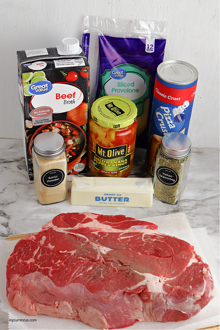 Ingredients for Italian beef pinwheels