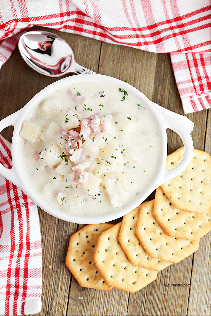 Chopped ham and hashbrown soup