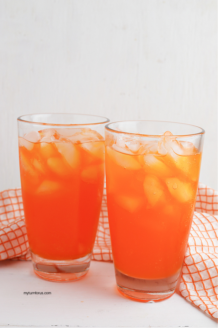 Orange soda in glass