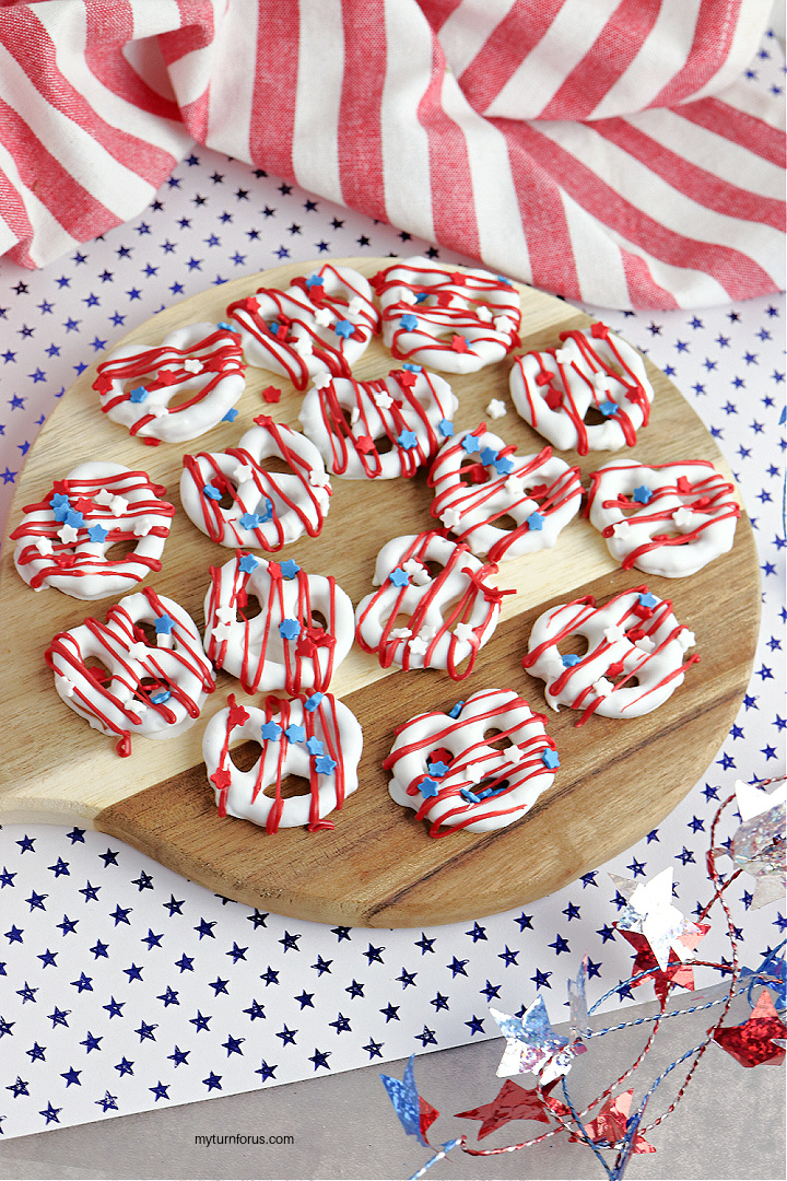 red white and blue pretzels