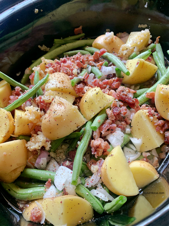 slow cooker green beans and potatoes