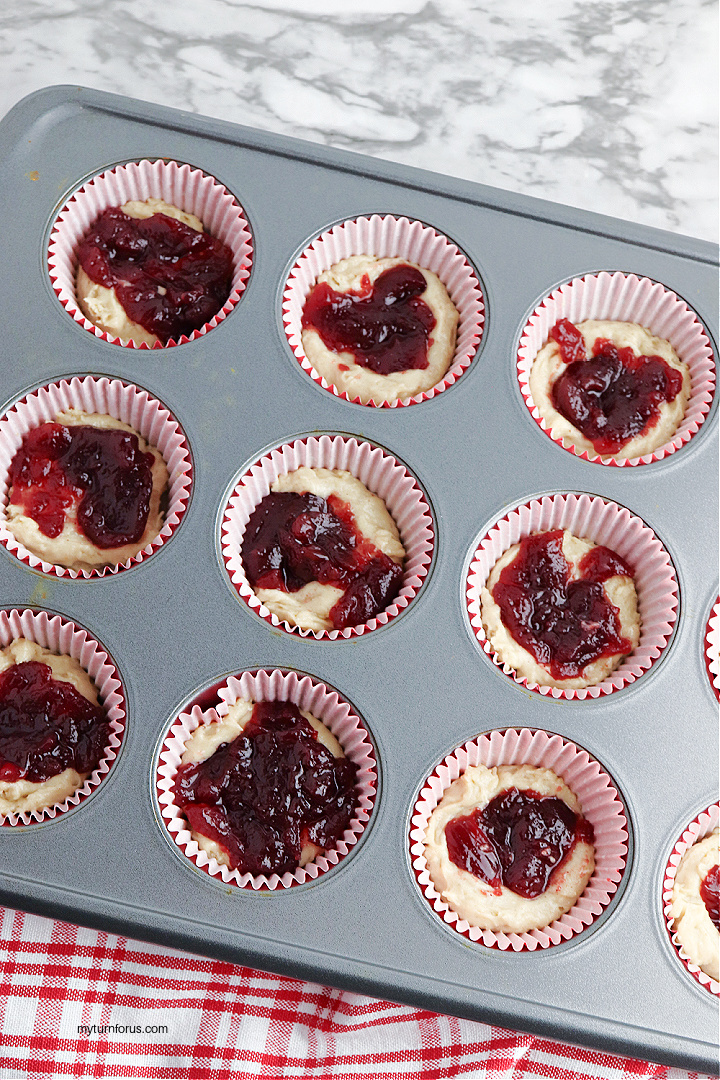 cranberry sauce muffins in tin