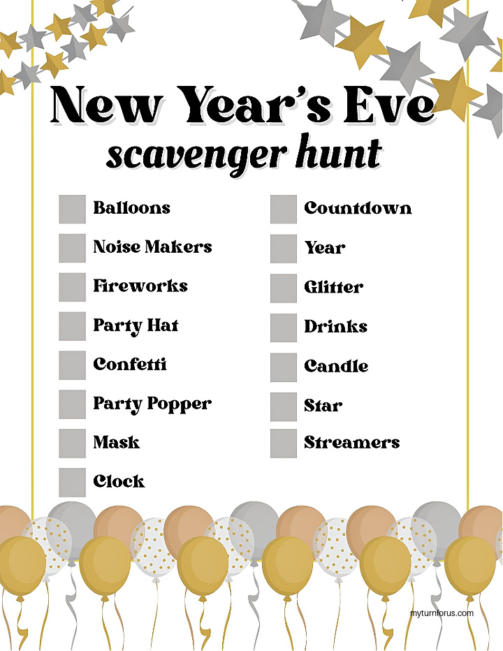 new years eve scavenger hunt