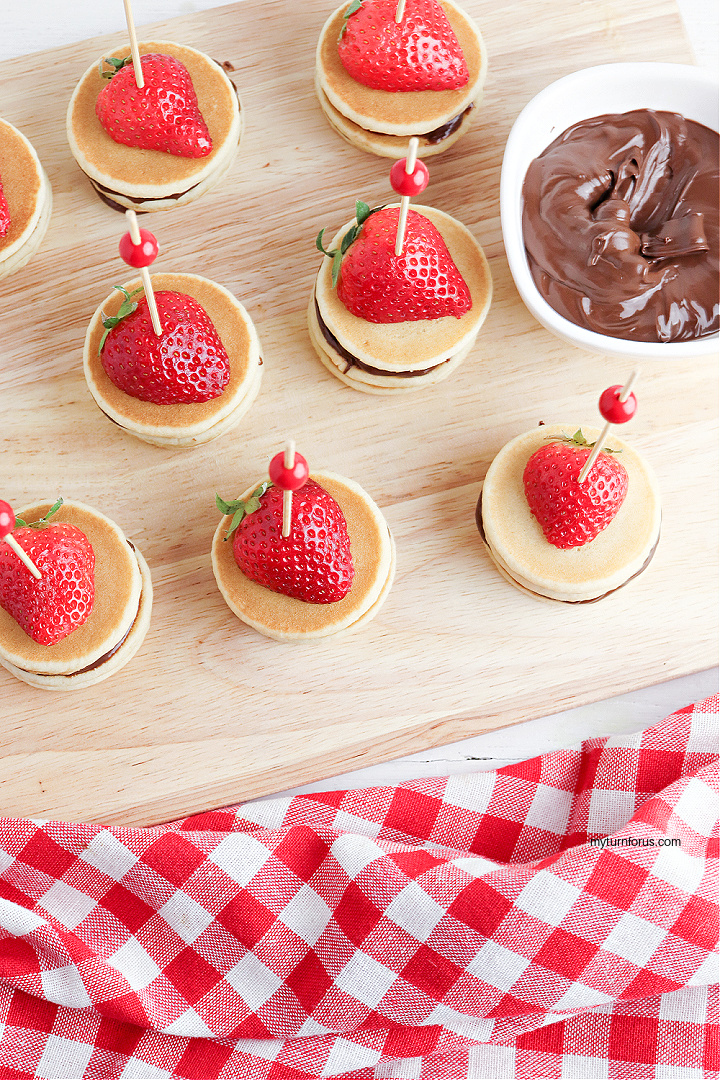 nutella strawberry pancake stacks