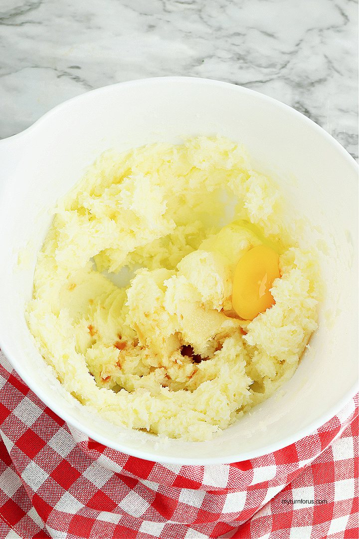 Whipped Butter, sugar and eggs
