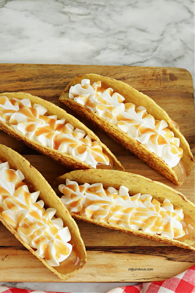 caramel apple pie tacos