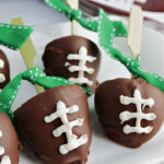 chocolate dipped strawberry footballs
