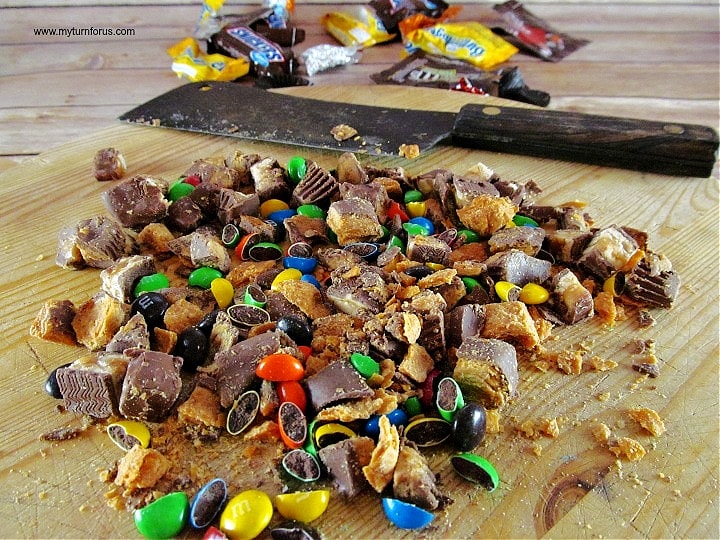 Chopped Candy Bars for overloaded Brownies Chopped Candy Bars