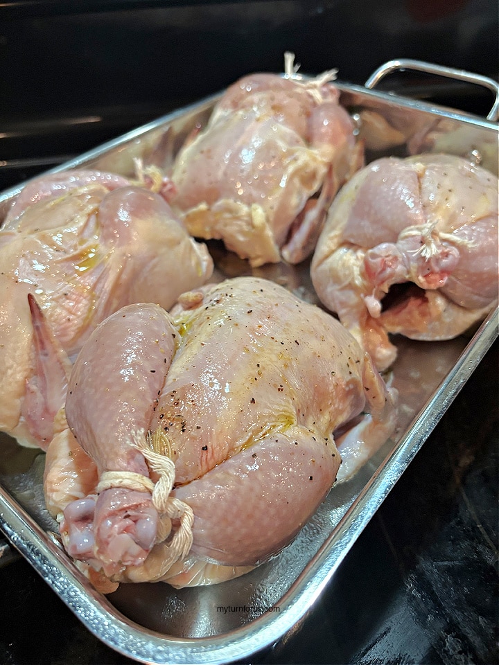 juicy Cornish hens