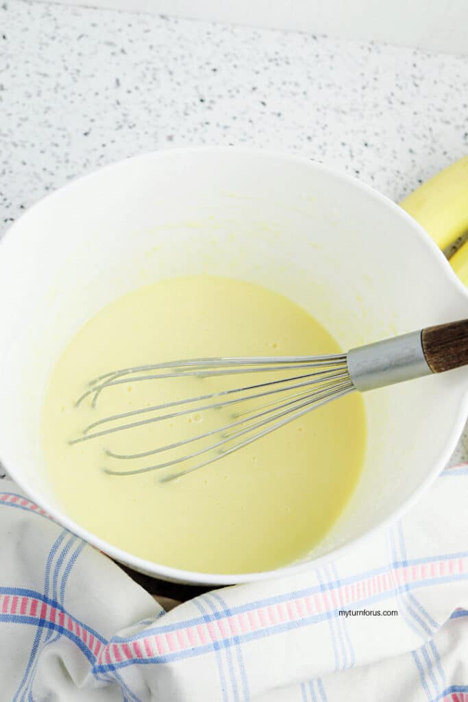 pudding mix, milk, and sweetened condensed milk