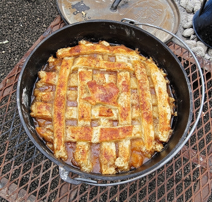 Texas Peach Cobbler in a Dutch Oven Texas Peach Cobbler