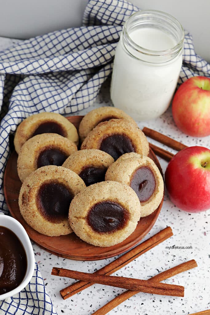 thumbprint cookies with Apple Butter